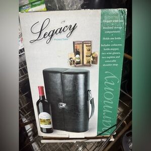 Wine Carrier Set by Legacy faux leather - never used